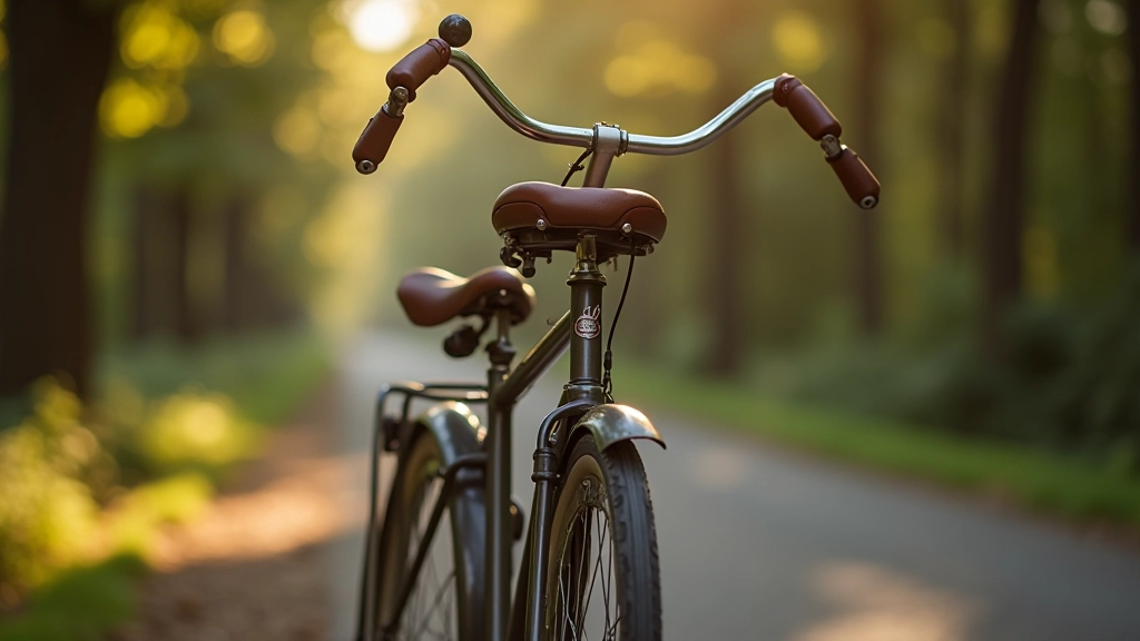 Vintage velocipēds, kas atspīd maiznīcas gaismu, ar vēsturiskajām detalēm skaidri redzamām